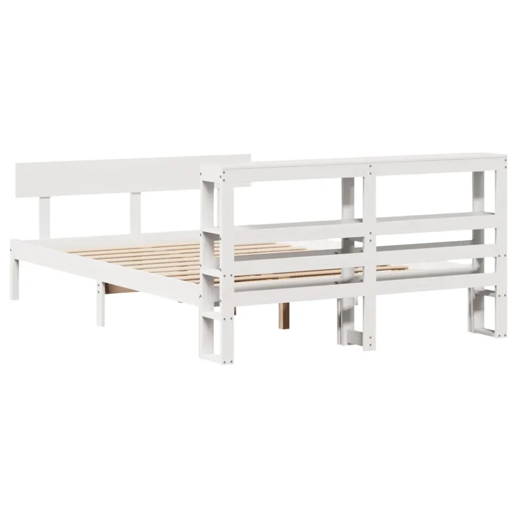 Letto senza Materasso Bianco 150x200 cm Legno Massello di Pino