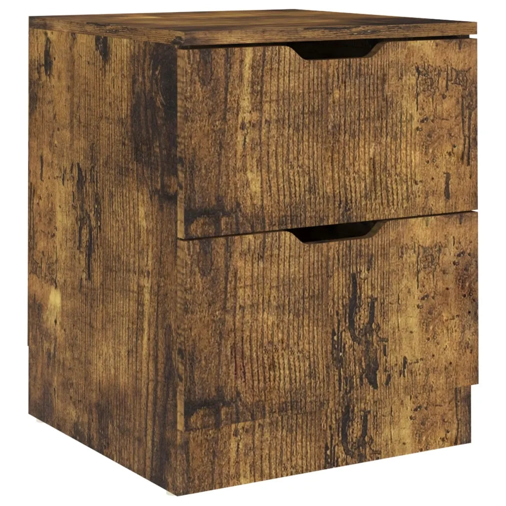 Comodini 2 pz Rovere Fumo 40x40x50 cm in Legno Multistrato 326740