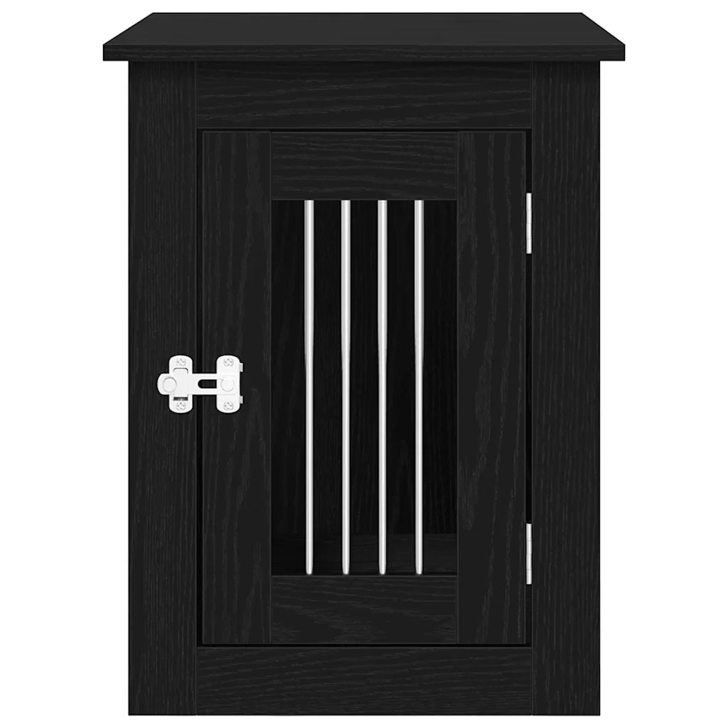 Trasportino per Cani Rovere Nero 45x62x59 cm in Legno Aggregato 862174