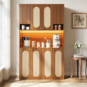 ARMADIO Alto 106x40x178 cm MDF Naturale con LED regolabile