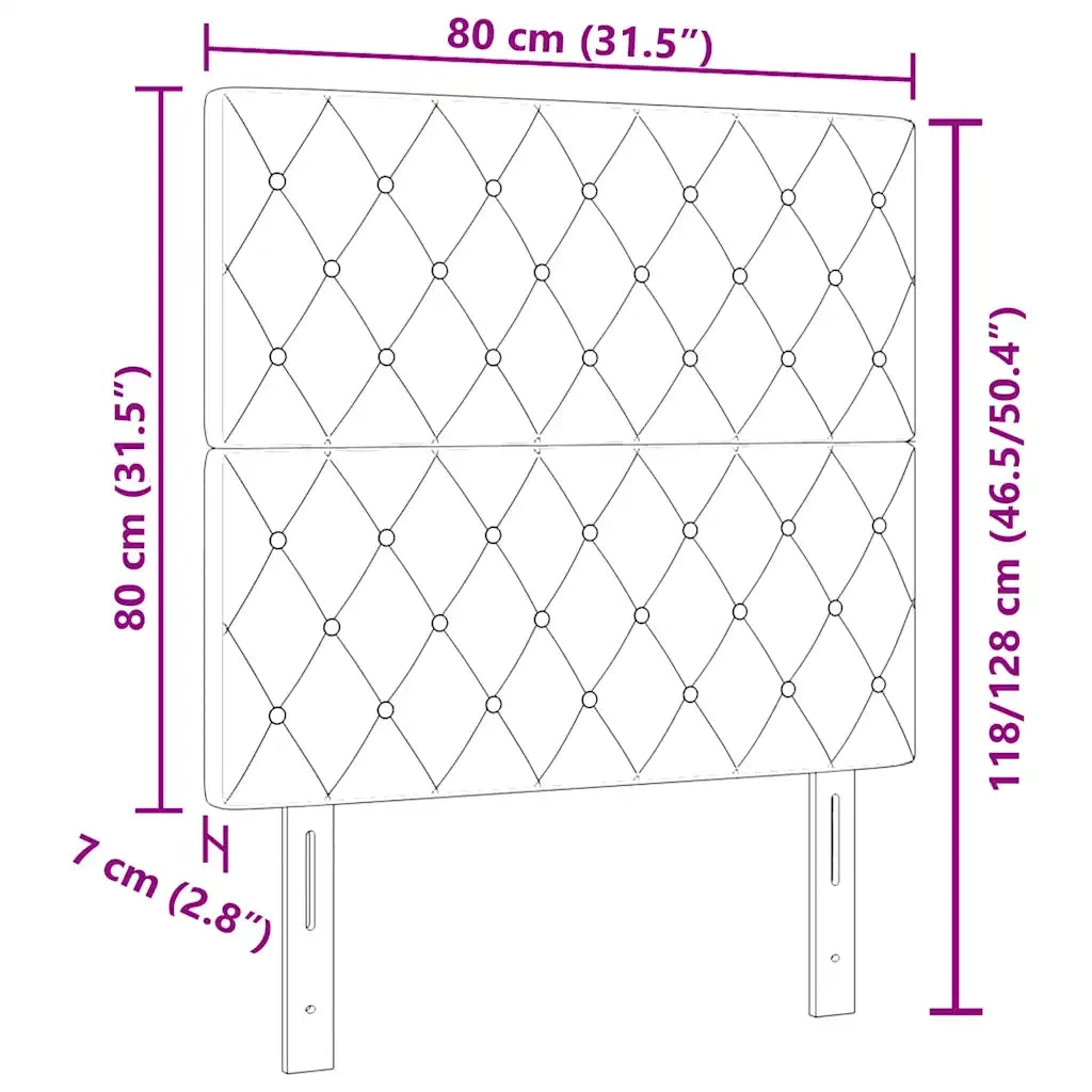 Testiera LED con luci a strisce a LED Rosa 80 cm Velluto 3338347
