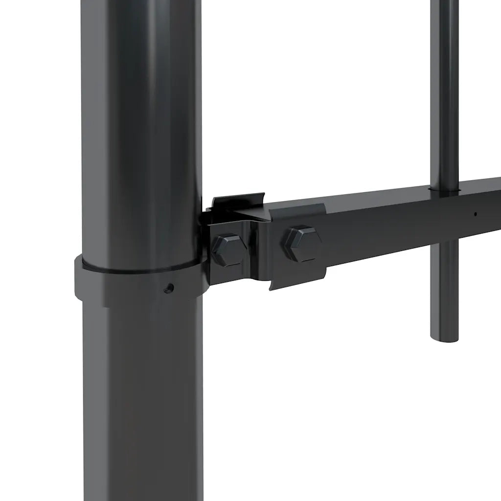 Recinzione da Giardino | Recinzione da cortile con Punta a Lancia in Acciaio 714,5x100 cm Nero