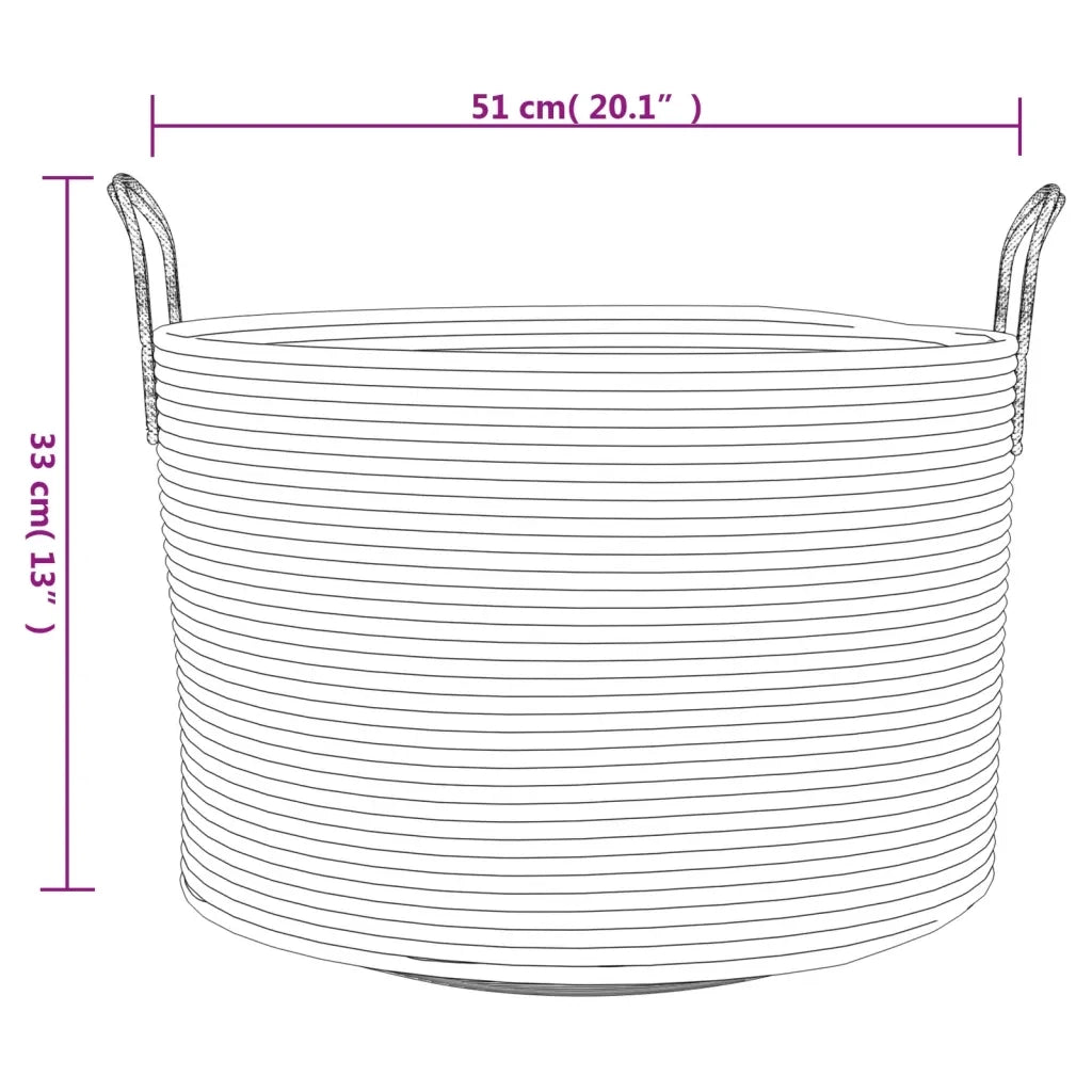 Cestino Portaoggetti Marrone e Bianco ?51x33 cm in Cotone CFW7843533