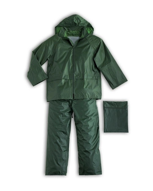 COMPLETO GIACCA E PANTALONE IMPERMEABILE 390 GR Tg. L - colore verde