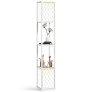Lampada da Terra Moderna con Ripiani ¨C Zephmum ¨C Bianco 26x26x156 cm