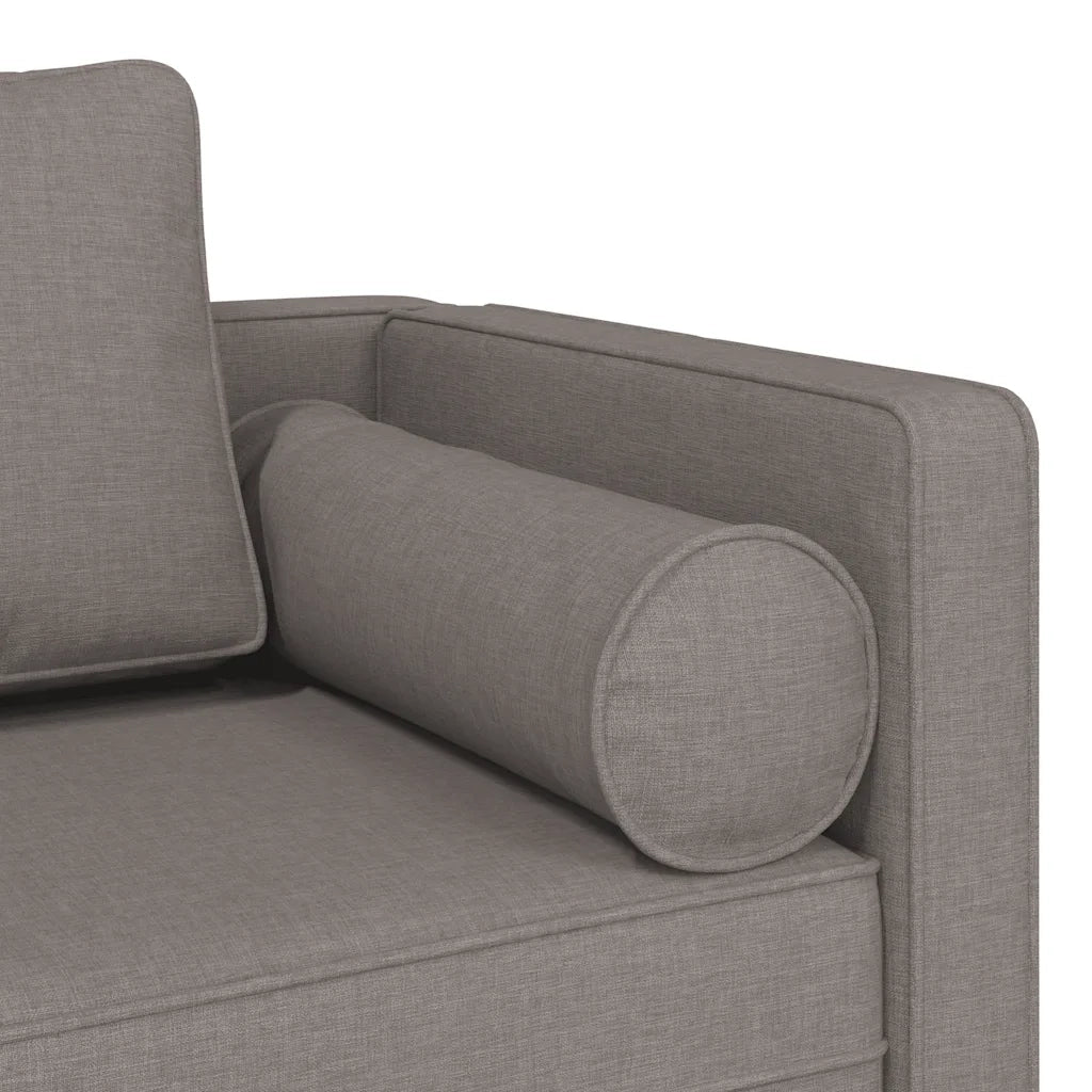 Chaise Longue con Cuscini Tortora in Tessuto CFW3940498