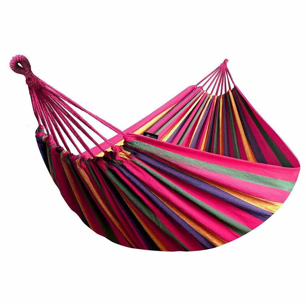 Trade Shop - Amaca Da Giardino Singola In Tessuto Cotone Relax Campeggio 200x80cm Multicolore -