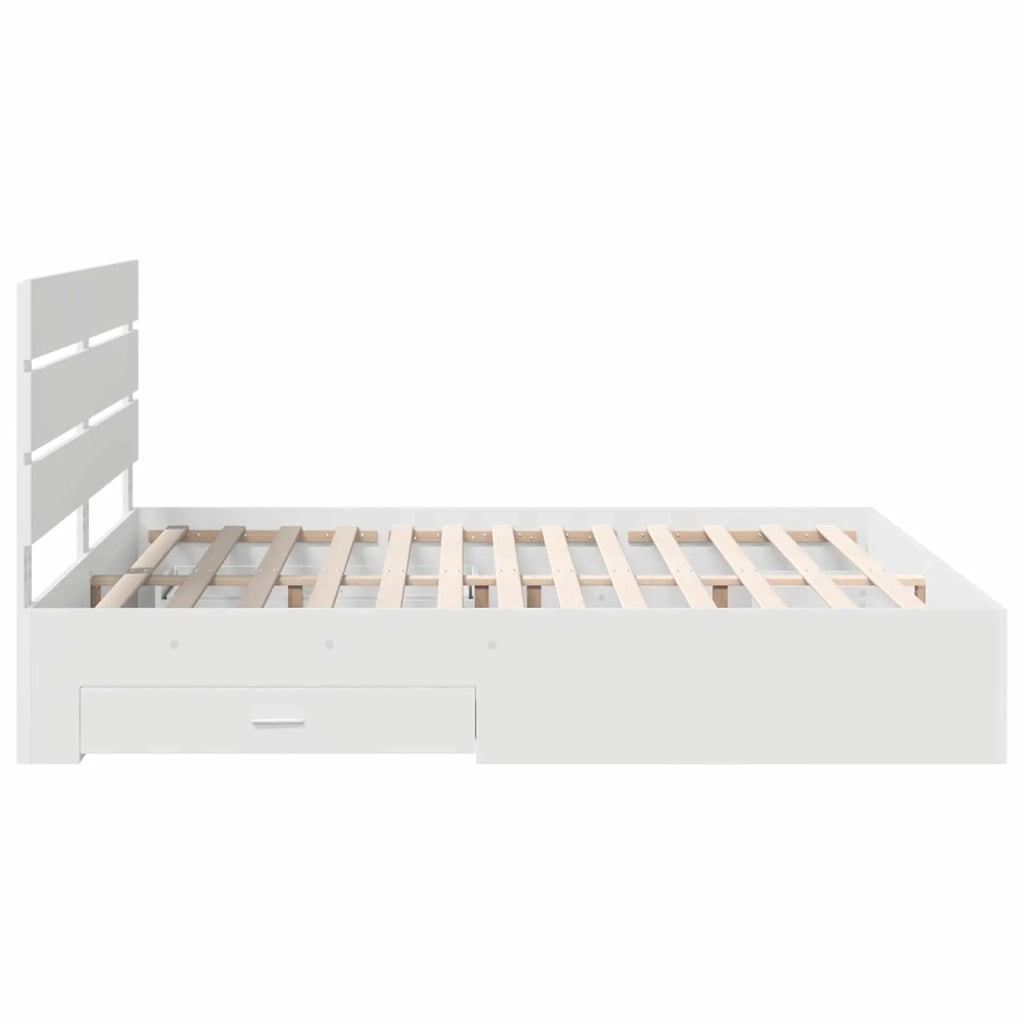 Letto matrimoniale | Letto per adulti | Struttura del letto Bianco 180 x 200 cm Legno multistrato
