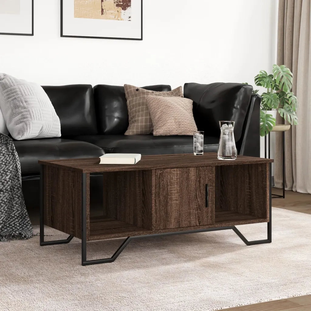 Tavolino Salotto-Tavolino da soggiorno-Tavolo Rovere Marrone 100x51x40 cm Legno Multistrato 600282