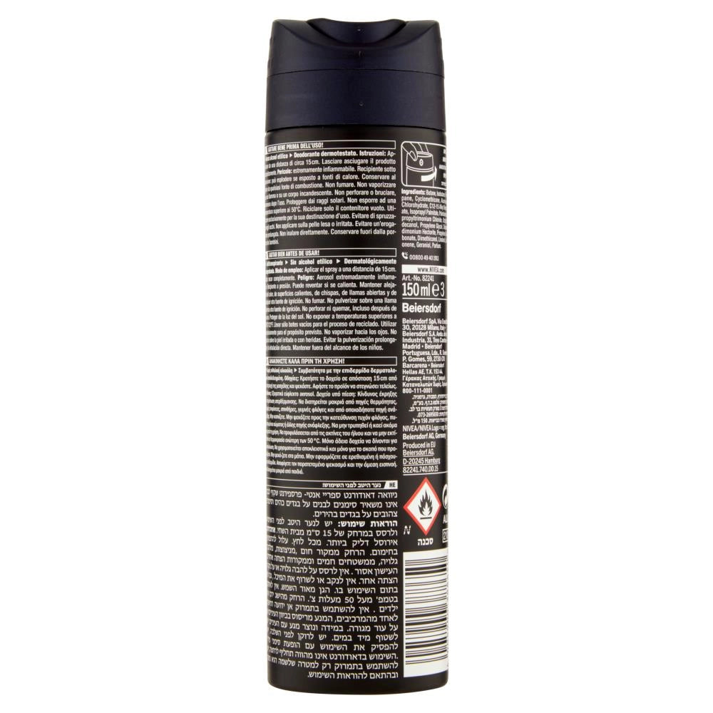 NIVEA SET 6 CONFEZIONI DEODORANTE SPRAY 150 ML BLACK & WHITE