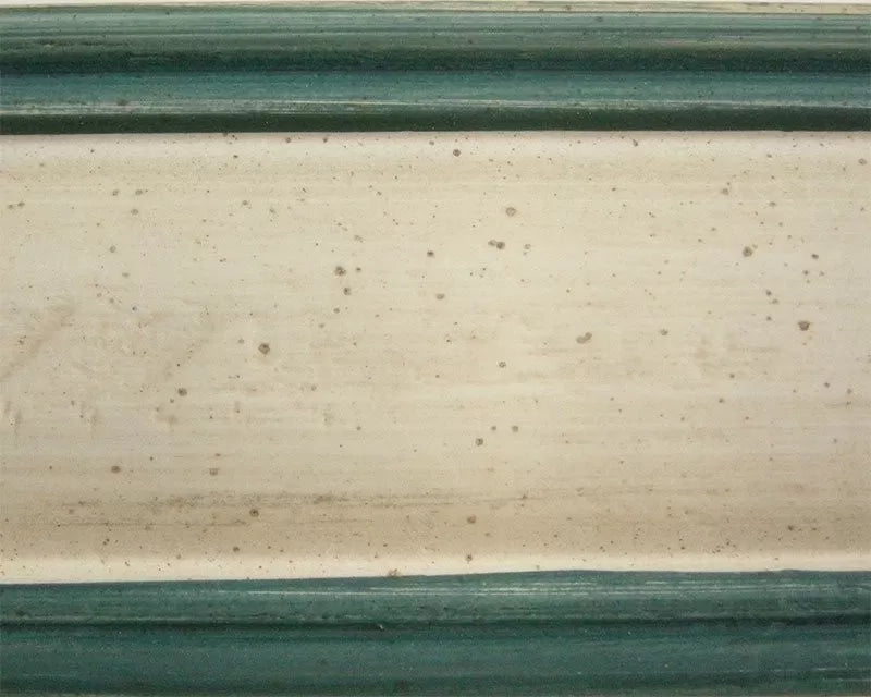 Cassapanca in legno bianco con profilo azzurro l.120 x p.44 h.51 (1350) - Mobili 2G