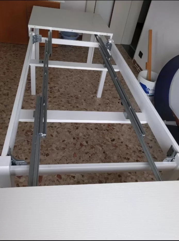 Tavolo moderno bianco frassino 160x90x76 allungabile (552) - Mobili 2G