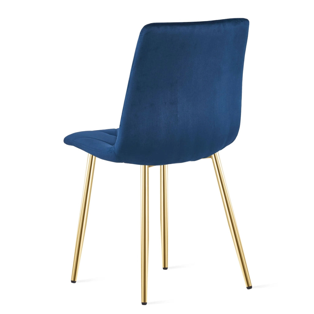 Sedia Libra in velluto blu notte con gambe dorate