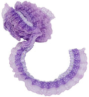 Lace Ribbon - Tela di Laccio - Organza Piegata - Blu - Decorazione DIY - Adatto per Matrimoni - 5 Metri