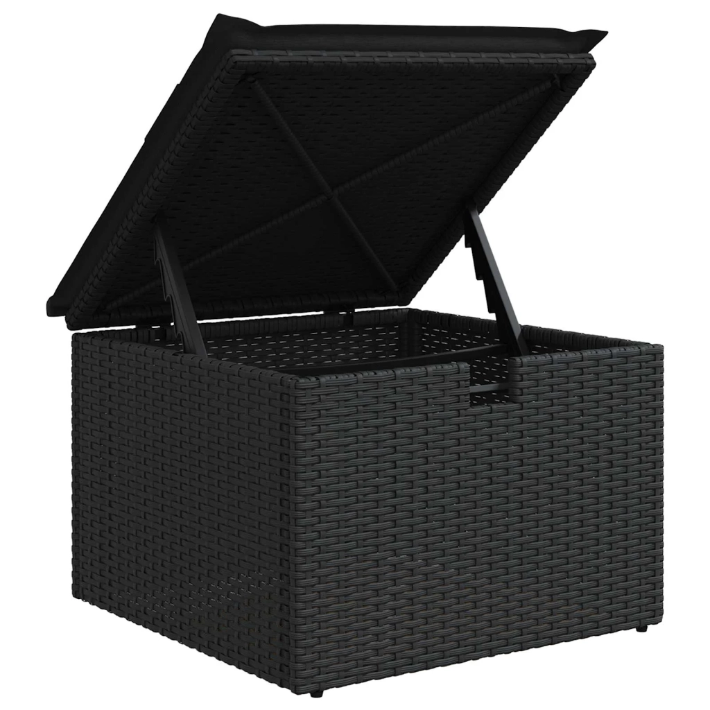 Set Divano da Giardino con cuscino 8 pcs Nero polyrattan 3359645
