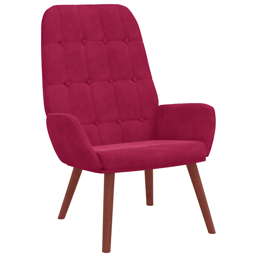 Sedia Relax Rosso Vino in Velluto 4102637