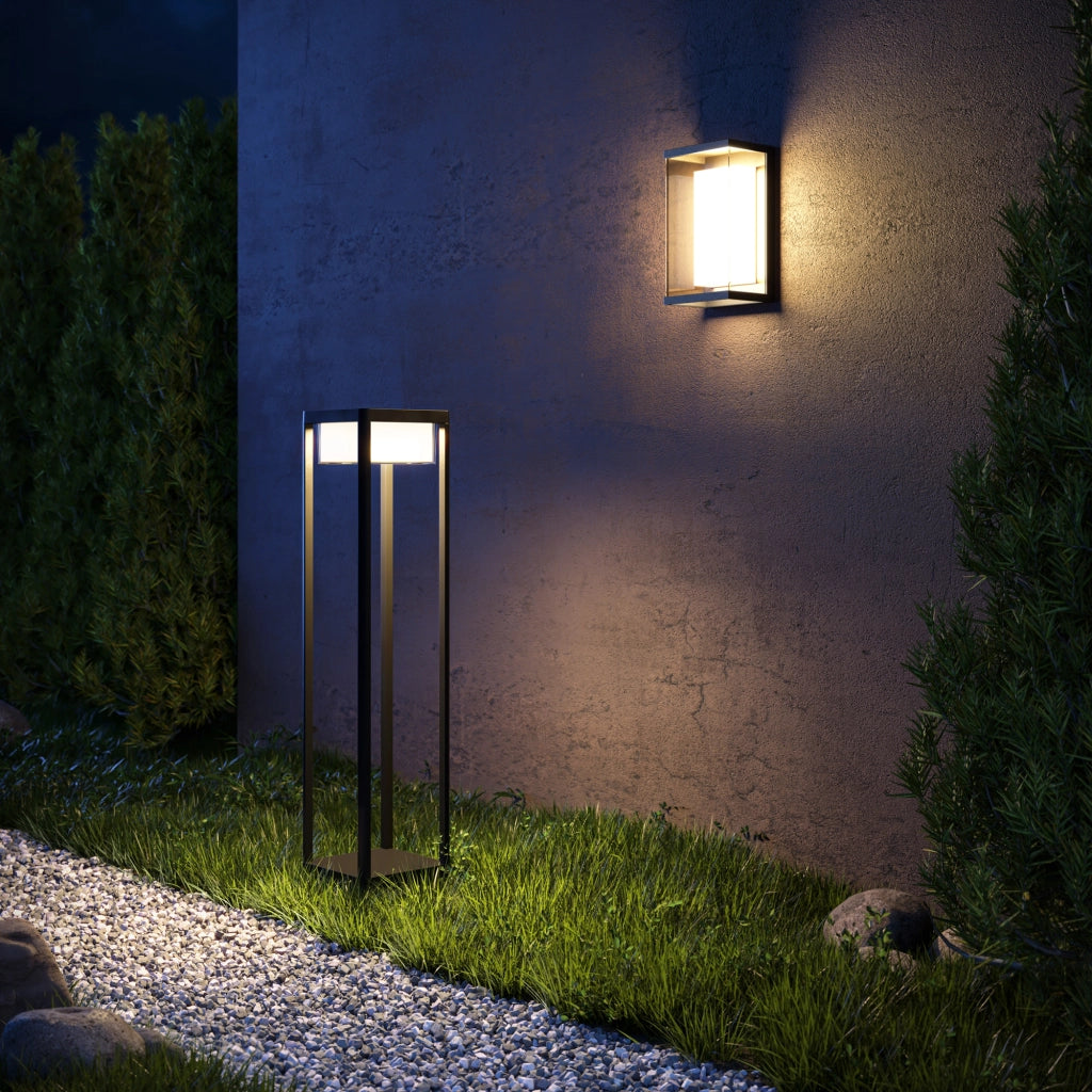 Lampada Da Terra Moderna Da Esterno Alluminio Nero Luce 10W Ip65