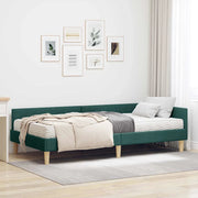 Struttura Letto Angolare con Materasso 2 pz-Giroletto con materasso Verde Tessuto 818159