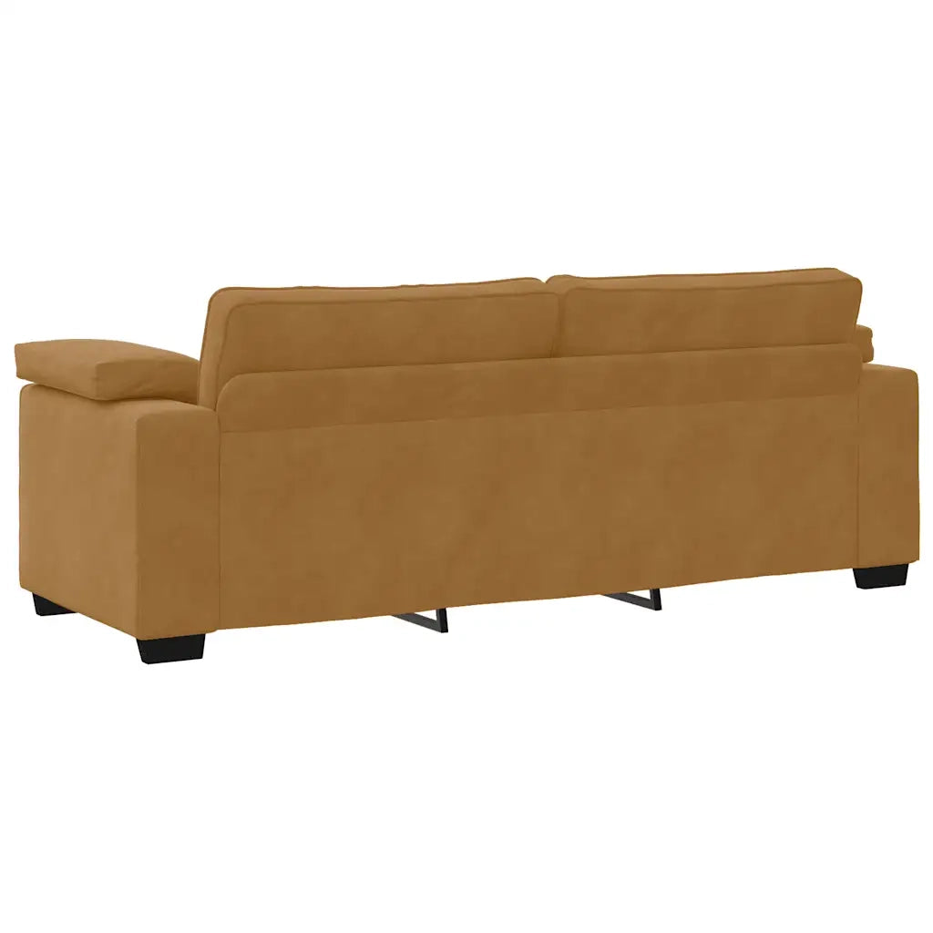 Set di Divani 3 pz con Cuscini Marrone in Velluto 3324674