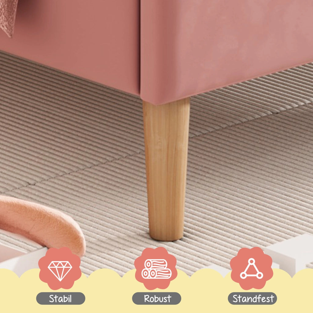 DESMIU Letto matrimoniale 140 × 200 cm 2 posti con testiera regolabile, senza materasso, in velluto, rosa