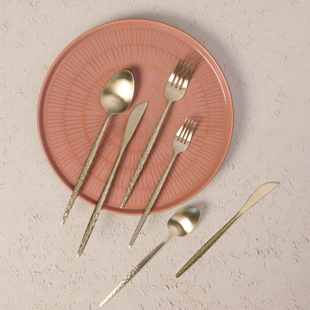 Nimizala, set Posate set da 36, oro Opaco
