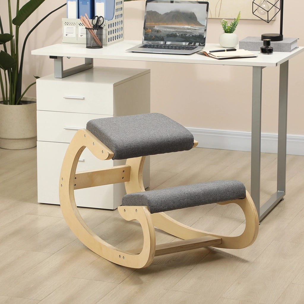 Sgabello ergonomico inginocchiato, sedia a dondolo inginocchiato, sedia da scrivania per ufficio domestico, per migliorare la postura, grigio