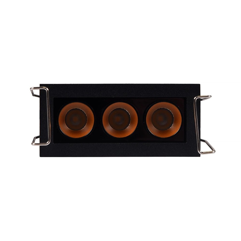 FARETTO LED RETTANGOLARE NERO DA INCASSO PER CONTROSOFFITTI 6W LUCE 6000K CON CONO DI PROIEZIONE IN BRONZO - ILLUMINAZIONE AD ALTA EFFICIENZA ENERGETICA