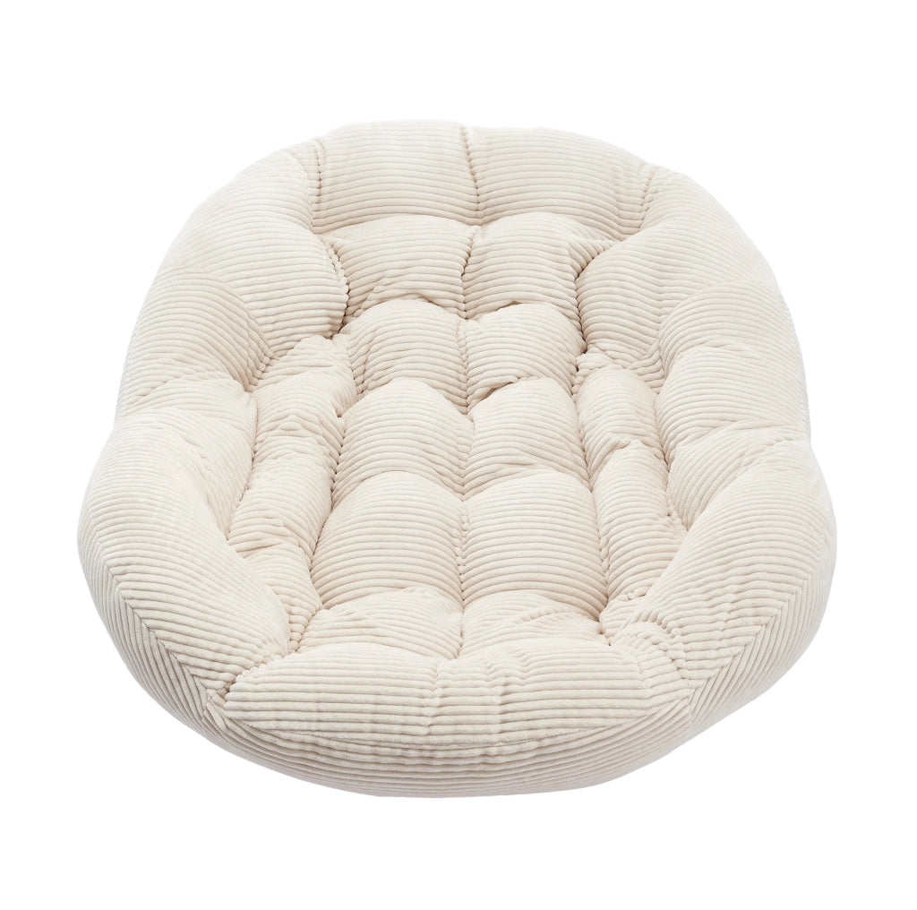 Sedia a dondolo in rattan sintetico intrecciato a mano 78x106x90 cm; bianca