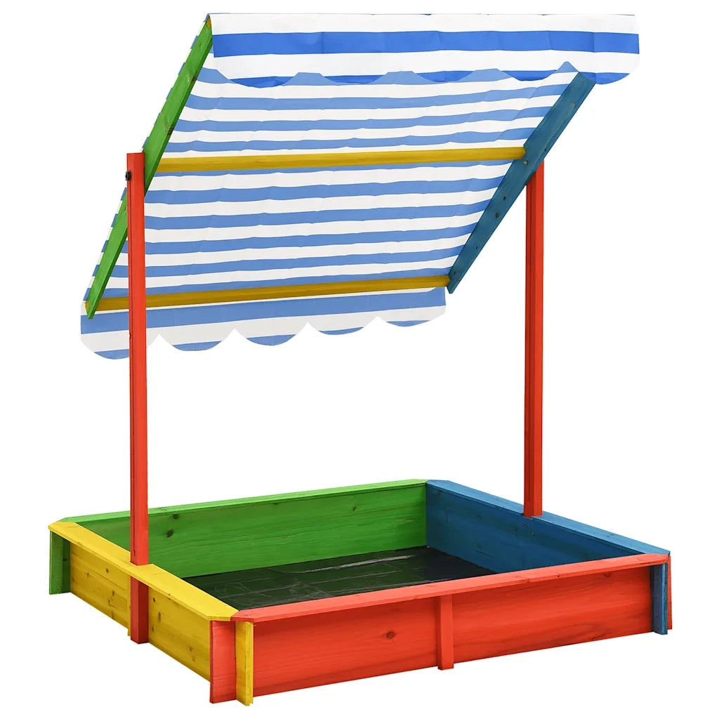 Sabbiera con Tetto Regolabile in Legno Abete Multicolore UV50 CFW2450847