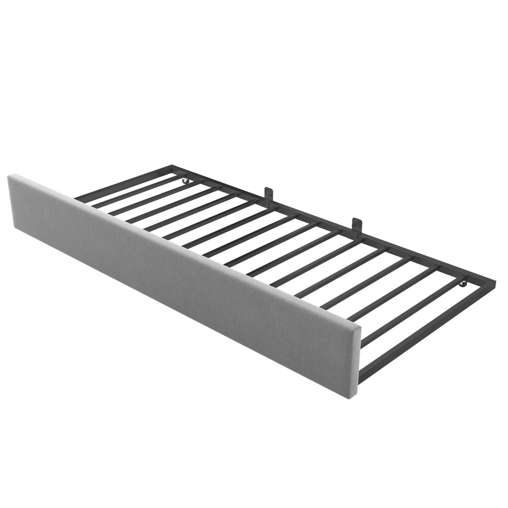 DESMIU Letto divano con letto estraibile 90 × 200 cm 1 posto con letto supplementare 90 × 190 cm, senza materasso, velluto, grigio