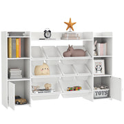 Scaffale portagiochi bambini con 8 cassetti estraibili ¨C Xylo ¨C Legno bianco organizer libreria