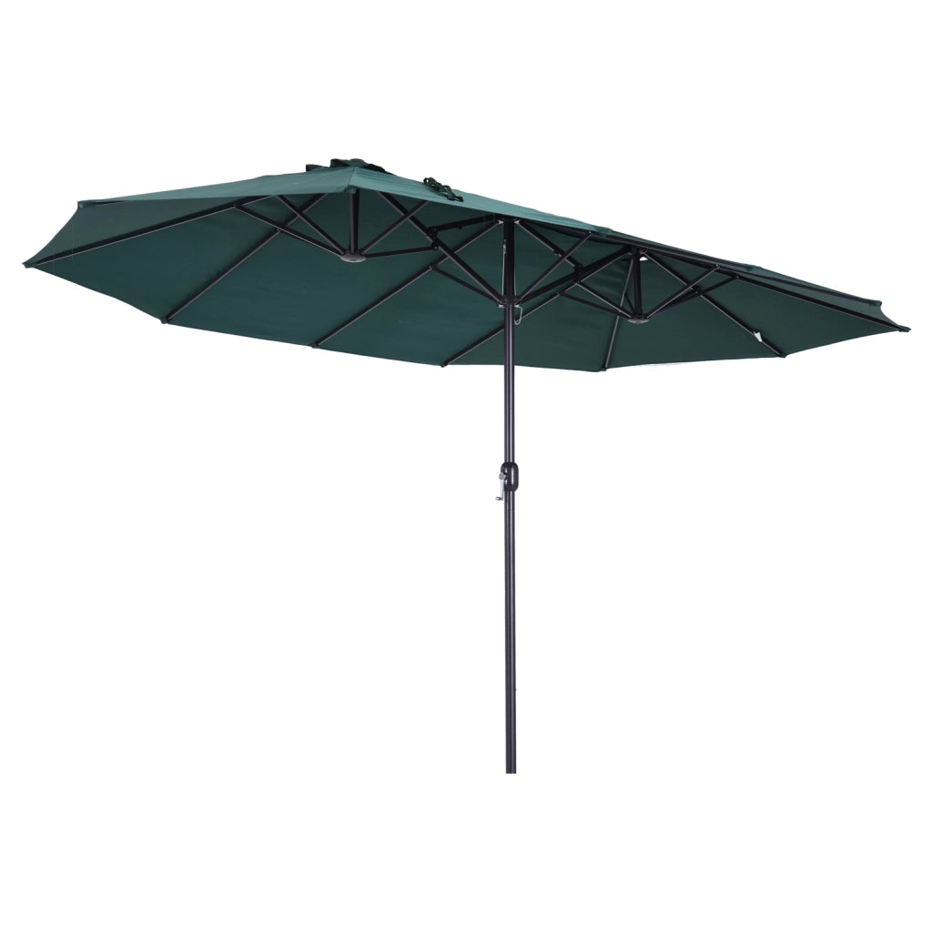 Ombrellone doppio per giardino ¨C Minimal ¨C Verde scuro 455x265x238 cm