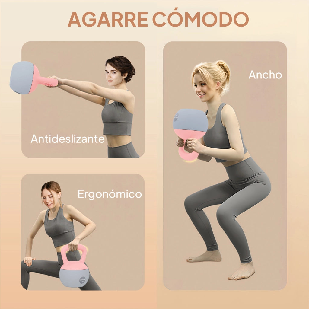 Kettlebell 12 kg ¨C zephmum ¨C Rosa e Grigio 21x21x30 cm