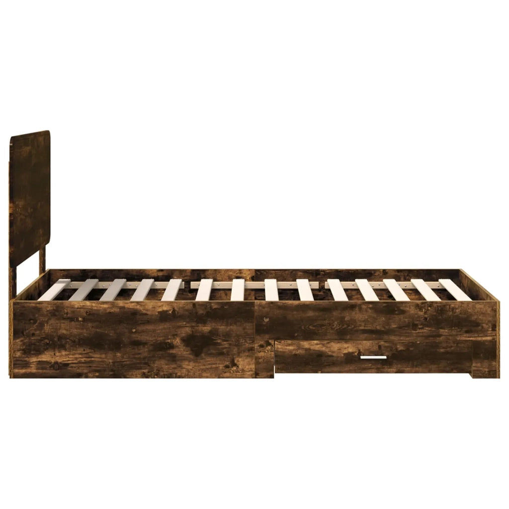 Struttura del letto-Giroletto Rovere fum¨¦ 90 x 190 cm Legno multistrato 707514