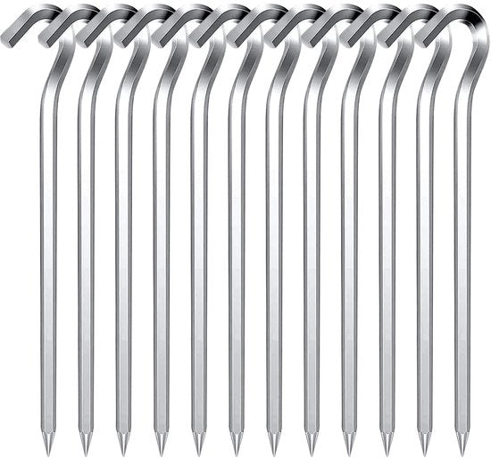 Accessori per tenda - Stabili per tenda - 12 pezzi - 18 cm - Lega di alluminio - Robusta e resistente - Materiale resistente alla ruggine