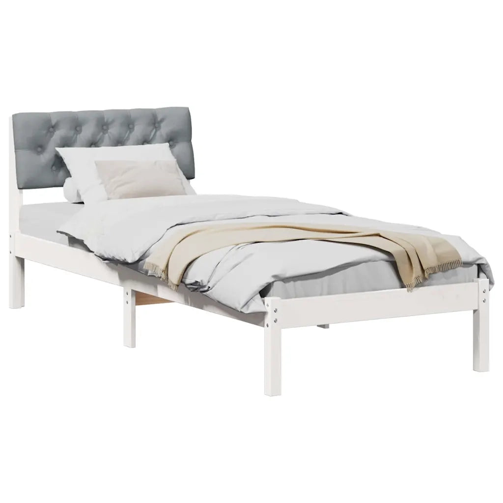Struttura del Letto Bianco e grigio chiaro 80 x 200 cm 878643
