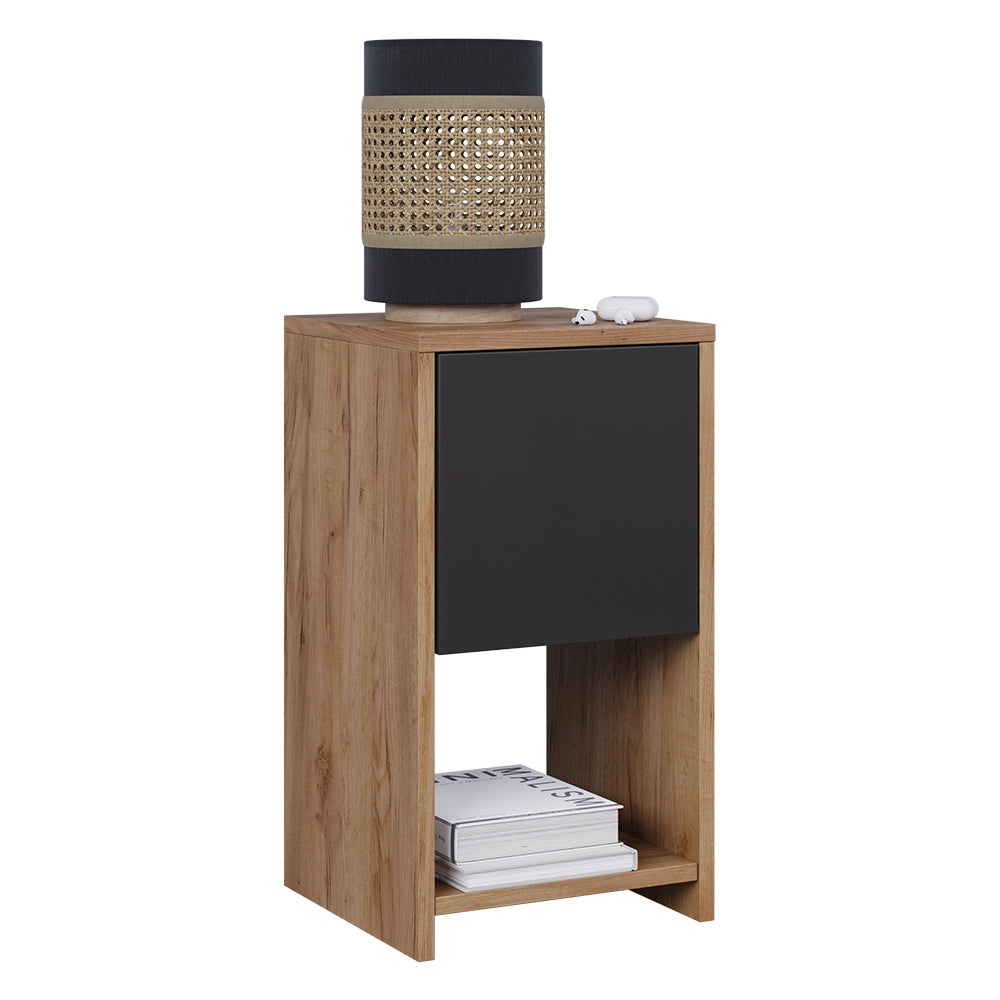 Vicco Comodino Quercia dorata/antracite 30 x 55 cm con 3 cassetti