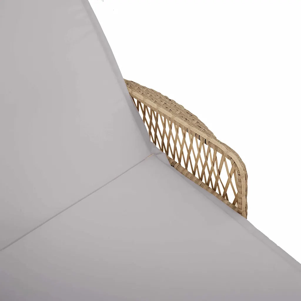 Lettino da sole Beige e Grigio Chiaro 200 x 55 x 92 cm 365428