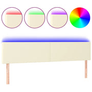 Testiera | Testata Crema a LED 200x5x78/88 cm in Similpelle