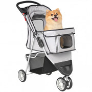 Passeggino per Cani Pieghevole ¨C Xylo ¨C con Cesto Portaoggetti e Portabicchieri, Grigio