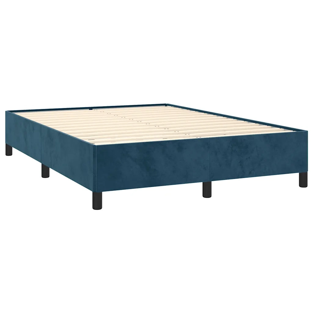 Giroletto senza Materasso Blu Scuro 140x200 cm Velluto 347328