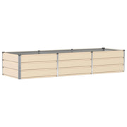 Fioriera moderna 240 x 80 x 45 cm design elegante adatta per uso interno ed esterno acciaio avorio 02_0059147
