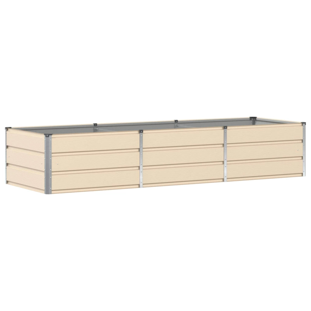 Fioriera moderna 240 x 80 x 45 cm design elegante adatta per uso interno ed esterno acciaio avorio 02_0059147