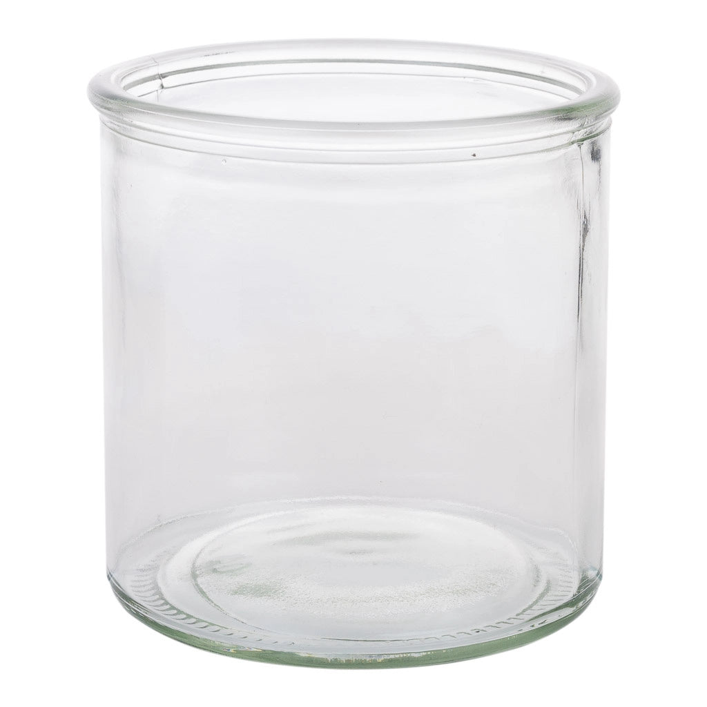 Lanterna bambù con contenitore vetro per candela D24x53,5h cm
