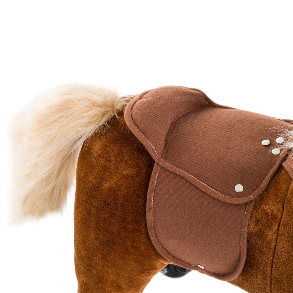 Cavallo a Dondolo con Ruote e Suoni ¨C Minimal ¨C Marrone 55x23x60 cm