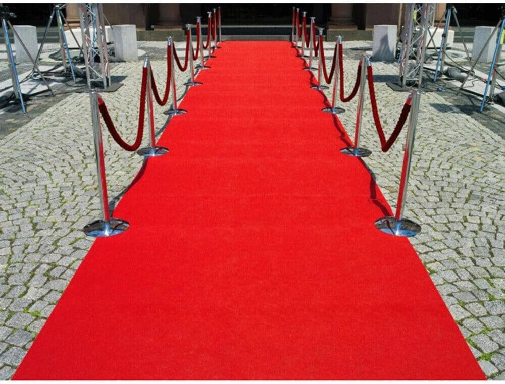 Passatoia Moquette Rossa 100x800 Cm Antiscivolo Cerimonia Evento Fiera Corridoio Negozio Marciapiede