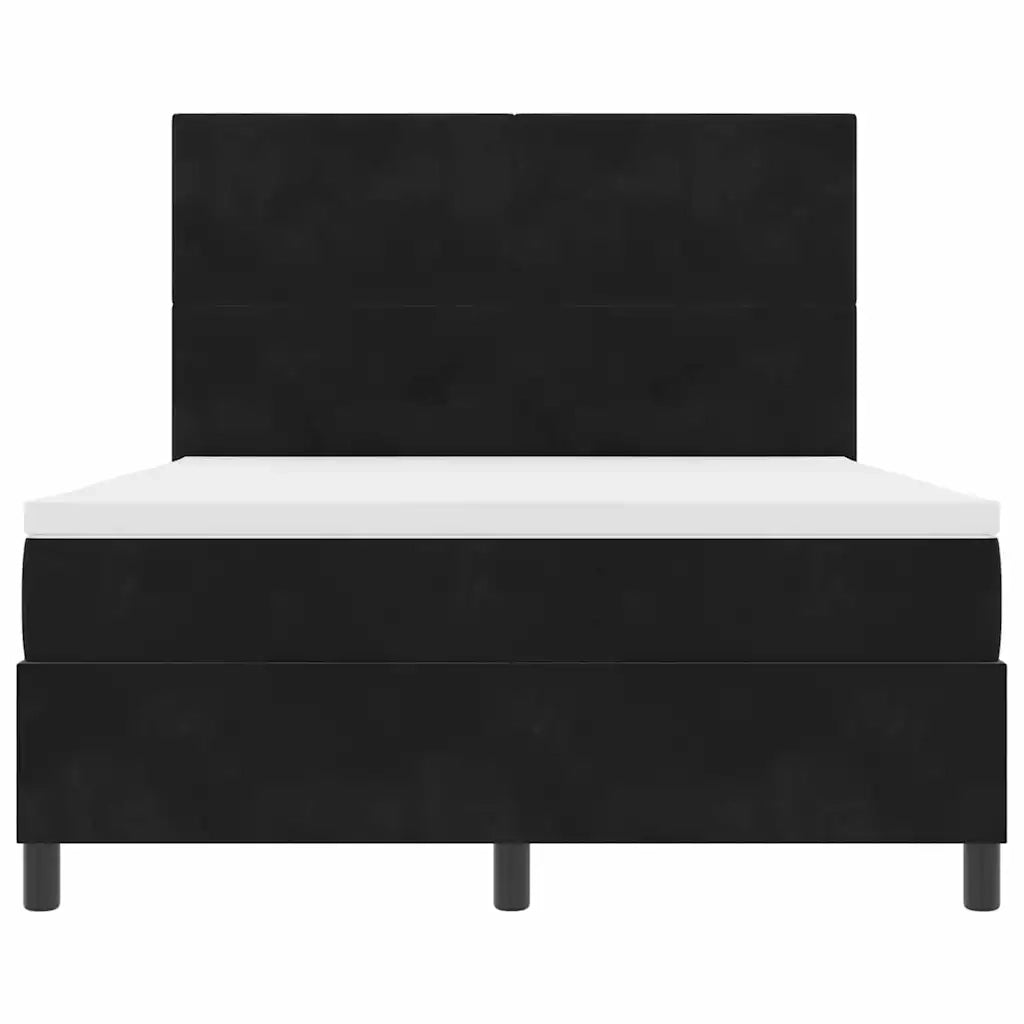 Letto a Sorgente LED con materasso Nero 160 x 200 cm Velluto 3343324