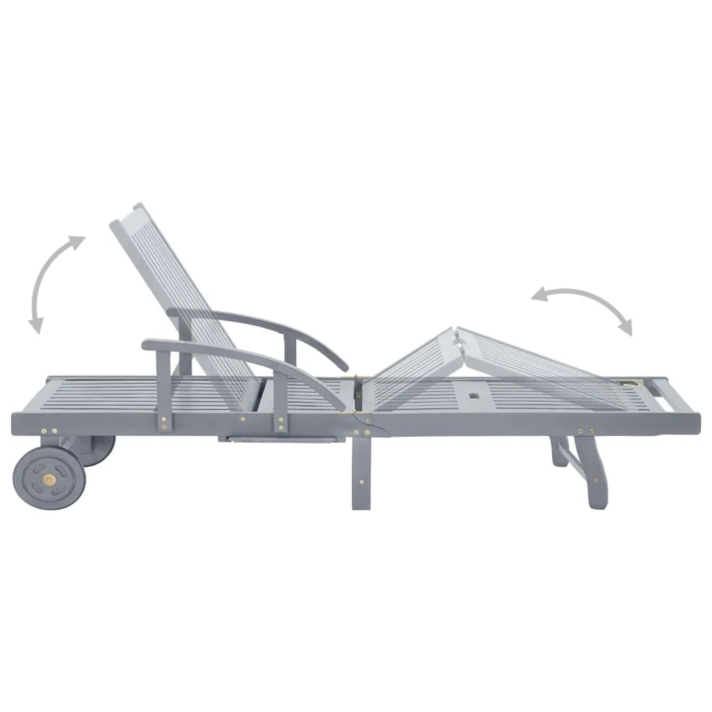 Lettino prendisole sedia a sdraio lettino prendisole letto da giardino mobili da esterno per patio con cuscino legno massello di acacia 02_0012366