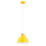 Lampada a sospensione Lorien gialla legno Ø23 E27 Alfa