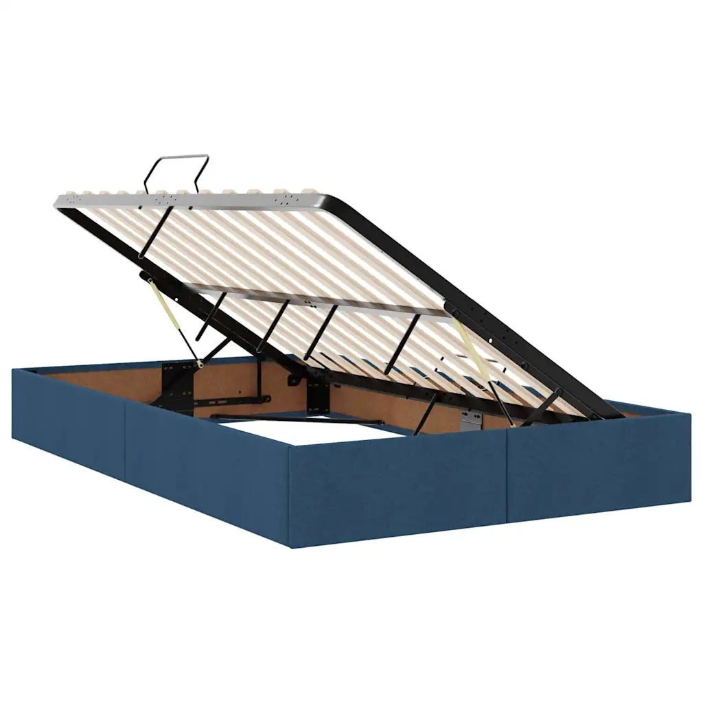 Letto con contenitore e LED con led Blu 120 x 200 cm Tessuto